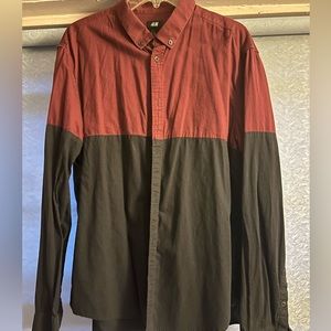 H&M Two Tone Panel Dress Shirt